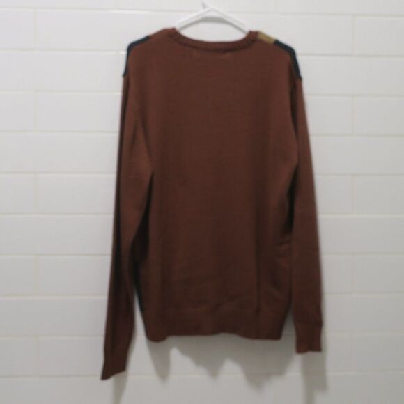 OSCAR DE LA RENTA vintage mens sweater knit brown Large block cotton grandpa pul - Picture 4 of 11
